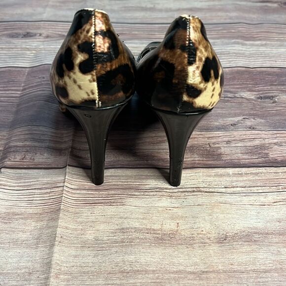 Pulse Leopard Print Peep Toe Heels Size 8.5 4.5” Stiletto Pumps - Picture 6 of 10